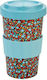 Woodway Fusion Becher Bamboo mit Deckel Blue 500ml