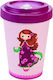 Woodway Sophia Cană Bambus cu Capac Roz 400ml