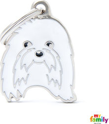 My Family Maltese Dog ID Tag White