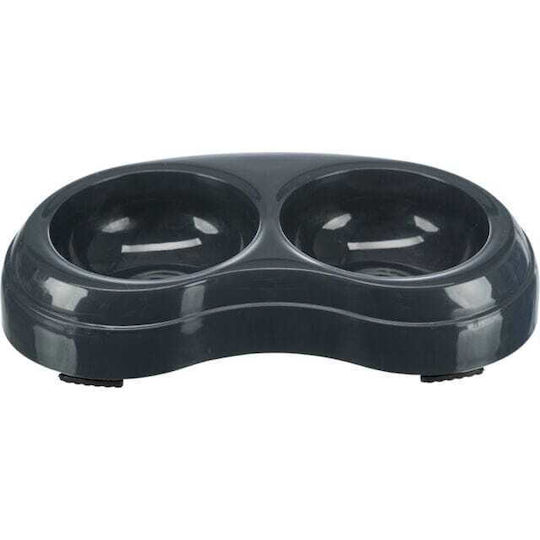 Trixie Plastic Bol Mâncare & Apă pentru Câine & Pisică 2x 200ml 10cm în Culoare Negru