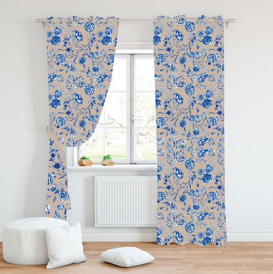 Mc Decor Κουρτίνα με Τρουκς 341 Μπλε 140x280εκ.