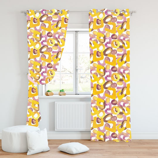 Mc Decor Κουρτίνα με Τρουκς 343 Κίτρινη 140x270εκ.