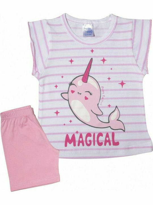 Pretty Baby Set Top & Bottom Kids Summer Pyjamas Pink