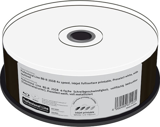 MediaRange Professional Line Εγγράψιμα BD-R 6x 25GB Cake Box 25τμχ