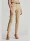 Ralph Lauren Women's Capri Chino Trousers in Slim Fit Beige