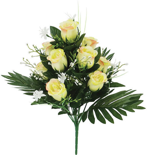 Strauß aus künstlichen Blumen Rose Knospe Gelb 45cm Marhome