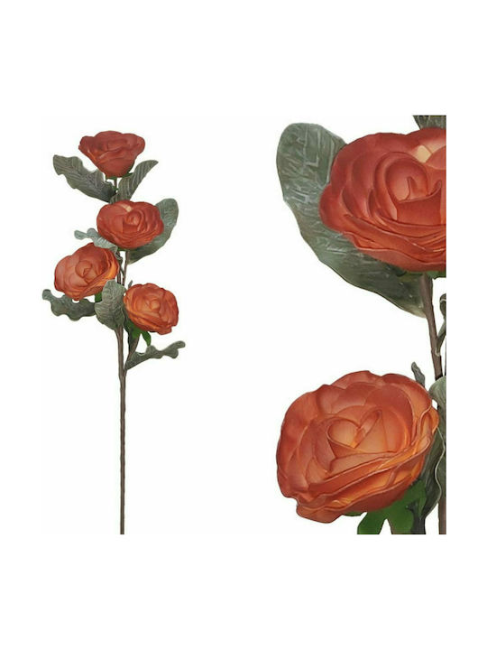 Marhome Τεχνητό Φυτό Τριαντάφυλλο Foam Πορτοκαλί 86cm