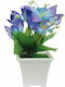 Marhome Artificial Plant in Small Pot Κρινάκι Blue 18cm 1pcs