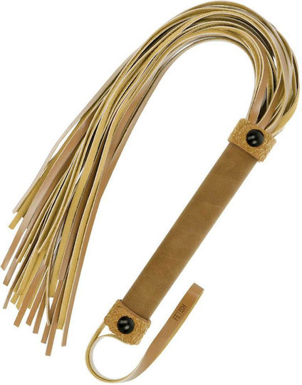 Fetish Submissive Flogger Vegan Leather Whip in Brown Color
