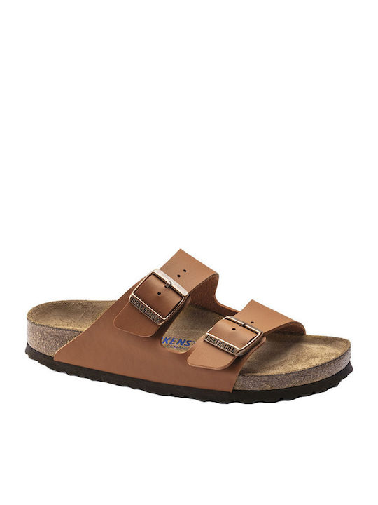 Arizona Soft Footbed Birko-Flor Leder Herrensandalen in Braun Farbe Schmal Passform