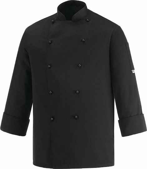 Egochef Coat Chef Black with Long Sleeve Safety
