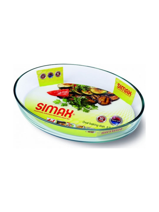 Simax Oval Vas de Gătit Rezistent la Căldură Sticlă 4000ml 1buc