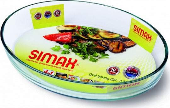 Simax Oval Vas de Gătit Rezistent la Căldură Sticlă 4000ml 1buc