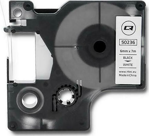 Qoltec D1 43613 Label Maker Tape 7m x 6mm in White Colour Compatible with Dymo D1