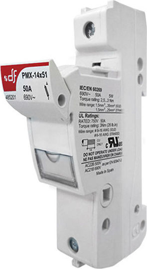 Adeleq Disconnect Switch Electrical Panel Single Pole 50A for 14x51mm Fuses 88-9163