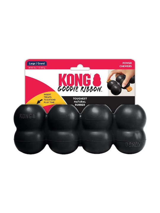 Kong Goodie Ribbon Dog Chewing Toy Made of Rubber Large 21.5cm Black 1 Piece