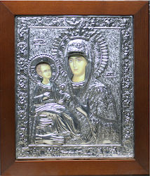 Marhome Panagia Tricherousa Wooden 34x40cm Marhome Panagia Tricherousa Wooden 34x40cm