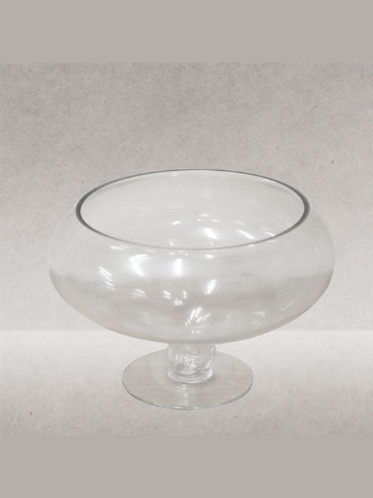 Marhome Decorative Bowl Pedestal Transparent 19.5x19.5x18cm