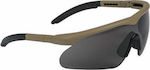 Swiss Eye Shooting Glasses Raptor Set of 3 Lenses with Anti-Scratch Coating, Anti-Glare & UV Protection Brown