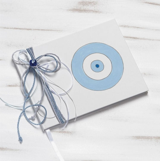 Parisis Handmade Baptism Guest Book Blue Eye Made of Cardboard ZBE425