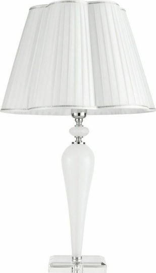 Ondaluce Debussy Glass Table Lamp for Socket E27 with White Shade and Base