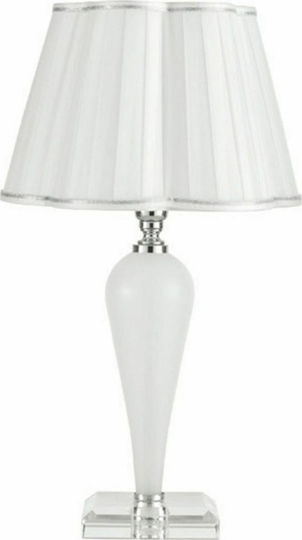 Ondaluce Debussy Glass Table Lamp for Socket E14 with White Shade and Base