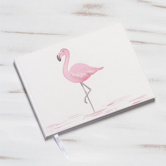 Παρίσης Χειροποίητο Βιβλίο Ευχών Flamingo Ροζ από Χαρτόνι