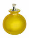 JK Home Decoration With Wick Candle Holder Glass Yellow 11x11x14cm 1pcs