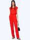 Women's Sleeveless One-piece Suit Red