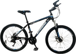 E-Friend DA524 26" Μαύρο/Μπλε Mountain Bike με 21 Ταχύτητες και Μηχανικά Δισκόφρενα