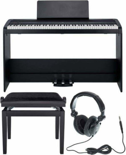 Korg Electric Stage Piano B2 SP Stand Set with 88 Weighted Keys Built-in Speakers and Connection with Headphones Black