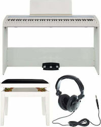 Korg Electric Stage Piano B2 Set with 88 Centered Keyboard Built-in Speakers and Connection with Headphone White