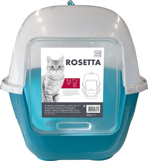 M-Pets Rosetta Cat Toilet Closed Turquoise L50 x W42.5 x H44.5cm