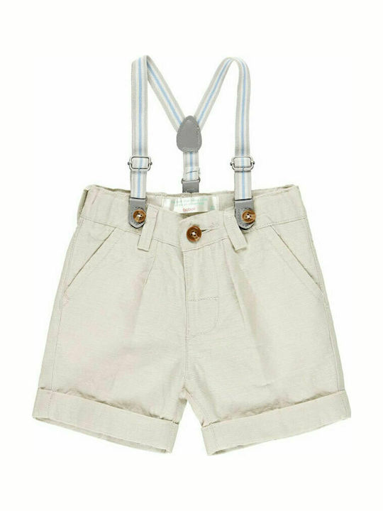 Kids' Fabric Overalls Beige