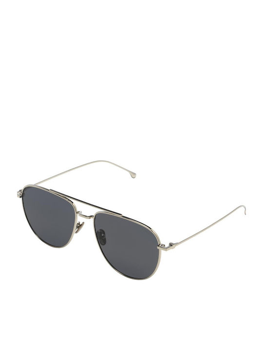 Komono Curtis Unisex Sunglasses with Silver Metal Frame and Gray Lens KOM-S8100