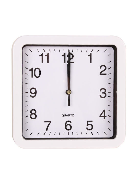 Keskor Ρολόι Τοίχου Πλαστικό Λευκό 20x20cm