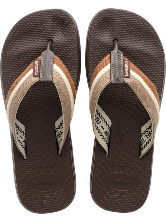 New Urban Way Slapi Bărbați Flip Flops Maro