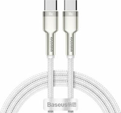 Baseus Cafule Metal Braided USB 2.0 Cable USB-C male - USB-C male Λευκό 1m (CATJK-C02)
