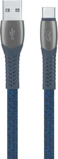 Rivacase Braided USB 2.0 Cable USB-C male - USB-A Μπλε 1.2m PS6102BL12