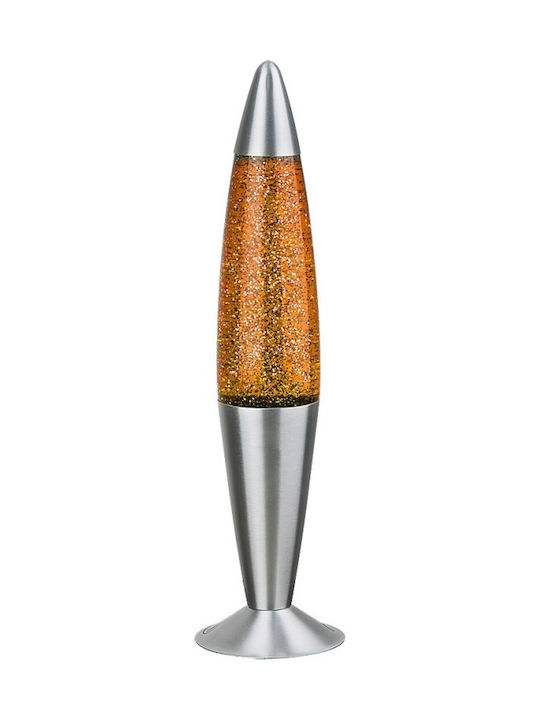 Rabalux Glitter Διακοσμητικό Φωτιστικό Lava Lamp με Ντουί για Λαμπτήρα E14 Glitter σε Κίτρινο Χρώμα