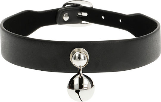 Coquette Hand Crafted Choker with Ring Jingle Bell Halsband in Schwarz Farbe
