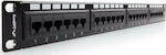 Lanberg Unshielded Patch Panel for Rack 1U 19" with 24 cat6 Ports Black