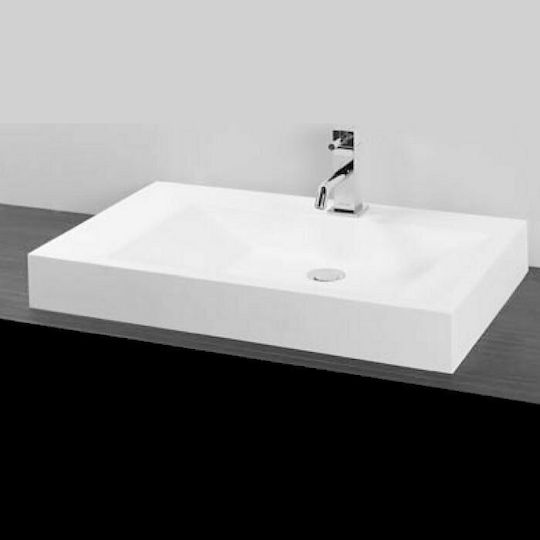 S6 Solid Surface Надеждна мивка от синтетичен материал 70x42cm Бял