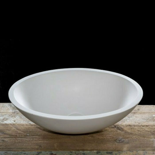 S15 Solid Surface Aufgesetztes Waschbecken aus Synthetischem Material 50x35x15cm Weiß