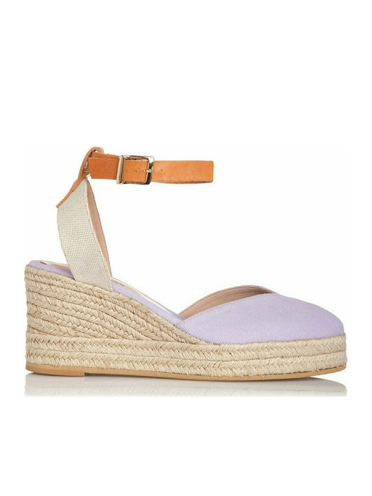 Sante Platforme dama în stil espadrile Violet