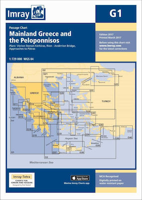 Imray G1 Hartă Σκάφους Hartă marină (Grecia și Peloponezul)