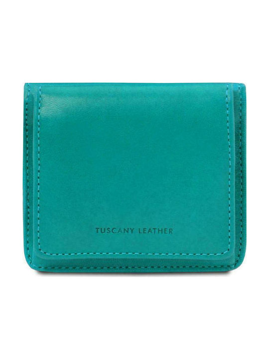 Tuscany Leather Tl142059 Μικρό Δερμάτινο Γυναικείο Πορτοφόλι Τιρκουάζ