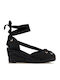 Envie Shoes Platforme dama în stil espadrile Negre