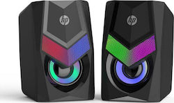 HP Ηχεία Υπολογιστή 2.0 με RGB Φωτισμό και Ισχύ 3W σε Μαύρο Χρώμα