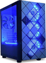 iBox Passion V6 Jocuri Turnul Mini Cutie de calculator cu fereastră laterală și iluminare RGB Negru